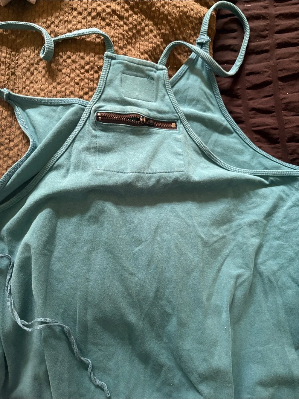 Free People Teal Blue Spaghetti-Strap Slip Dress